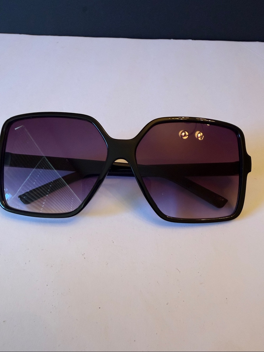 Oversized Sunglasses in Black & Purple